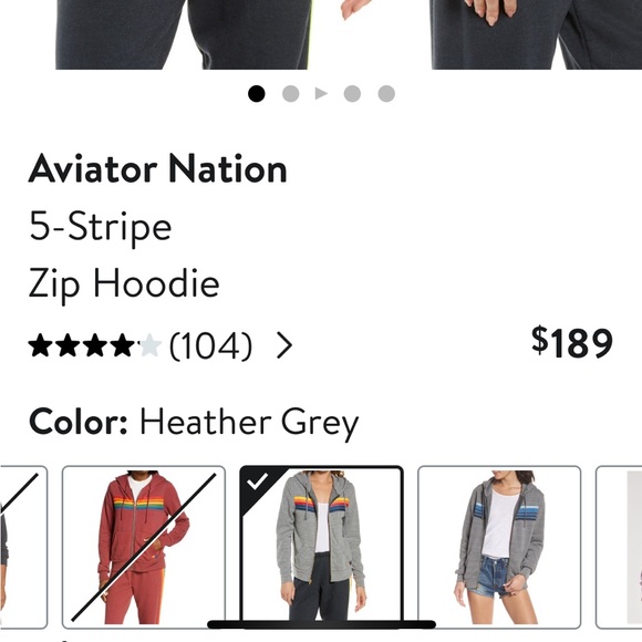 Aviator Nation 5 Stripe Hoodie - Picture 2 of 4
